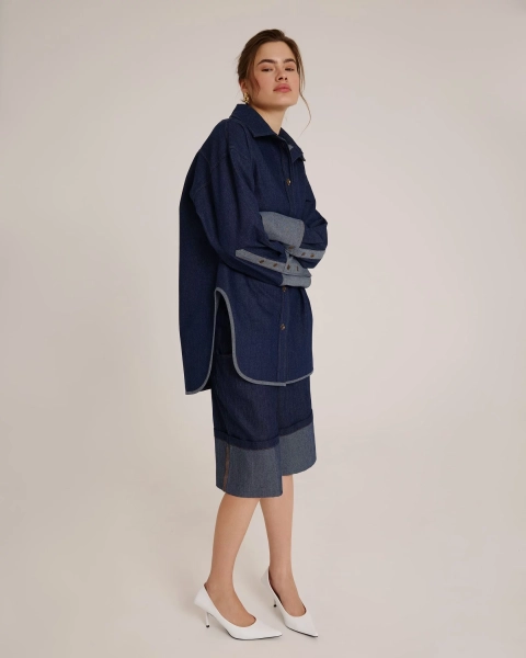 Рубашка с разрезом DENIM BLUE