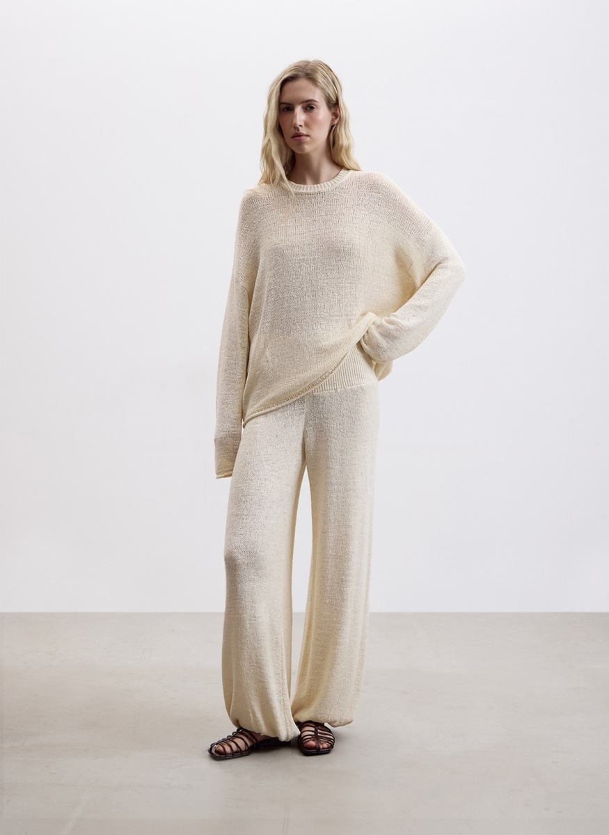 Брюки ажурной вязки ALL WE NEED, цвет: молочный, 2604W3603-21 купить онлайн