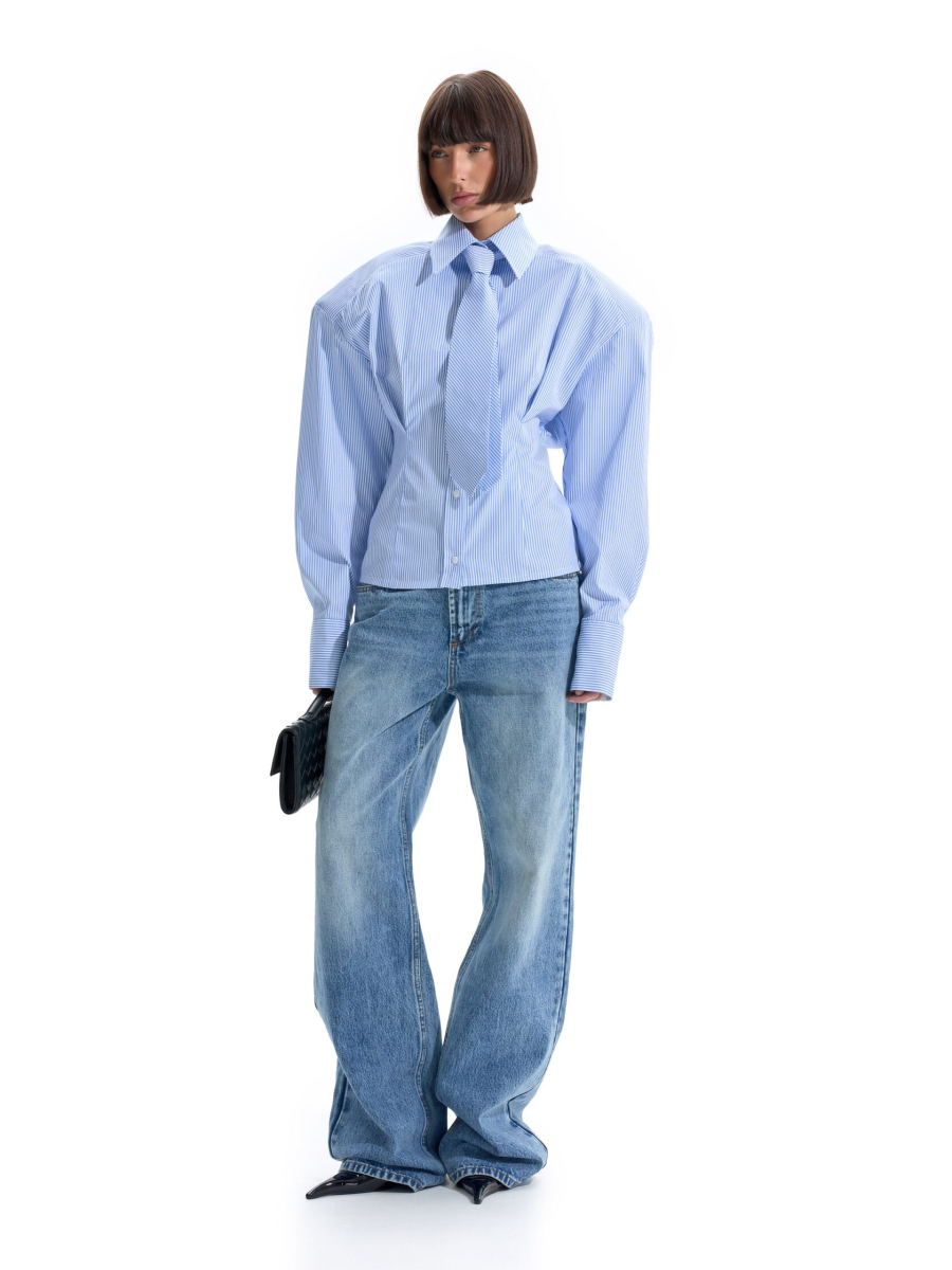 Рубашка 'СЕСТРА' в полоску ANOTHER SELECT, цвет: голубой, 00056 купить онлайн