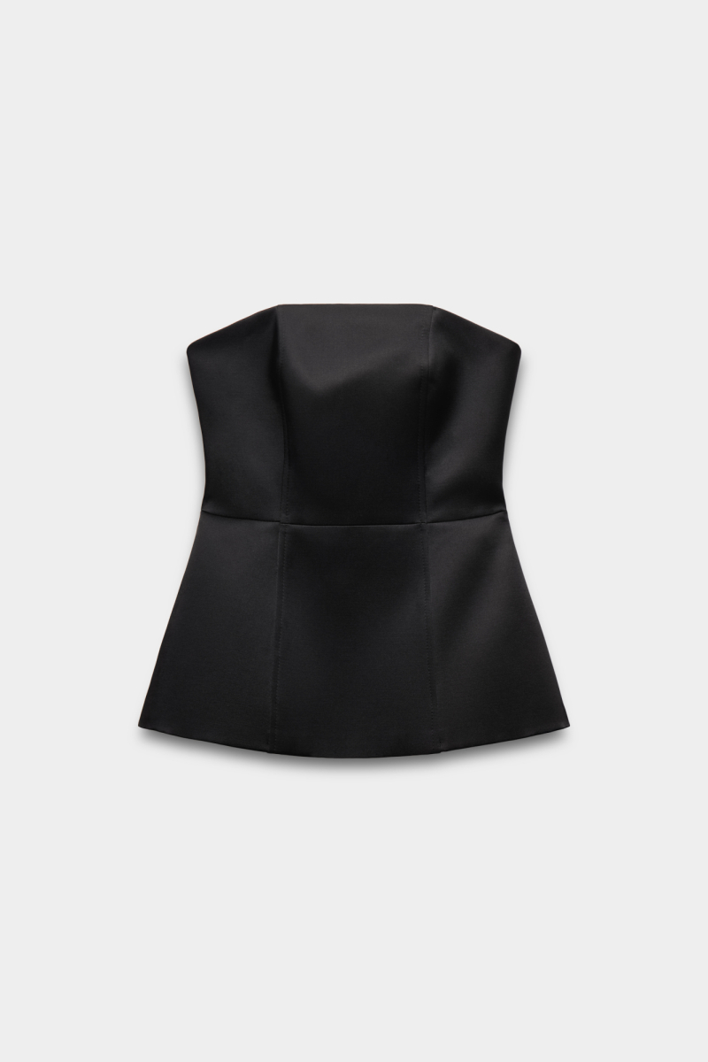 Топ корсетный с баской из сатина