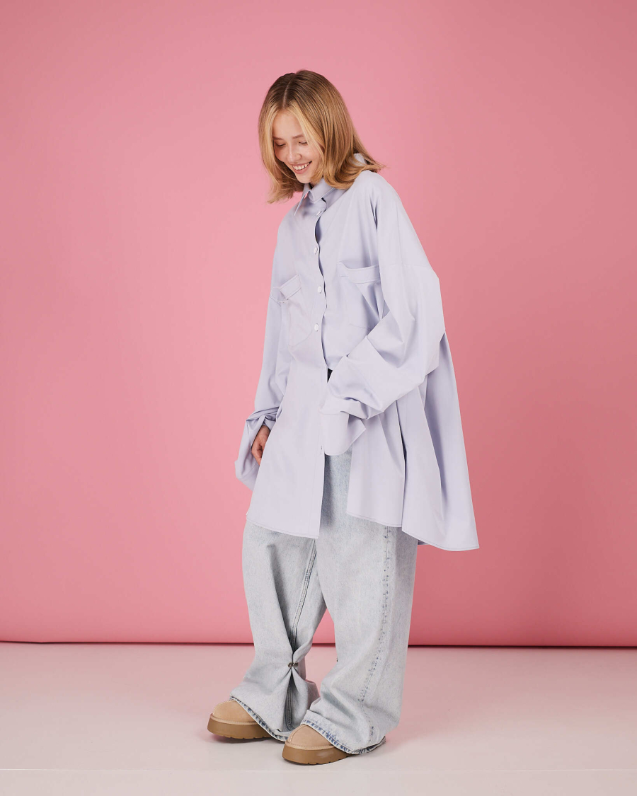 Рубашка макси овер #17 TABOO, цвет: серый, Rub17 купить онлайн