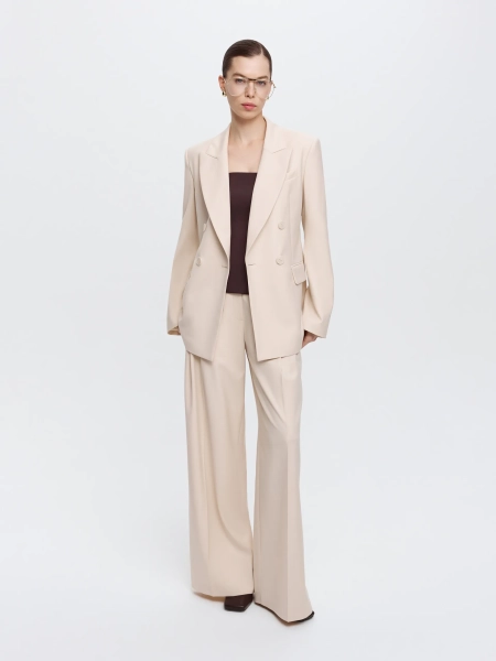 Двубортный жакет ANNA PEKUN, цвет: бежевый,  купить онлайн