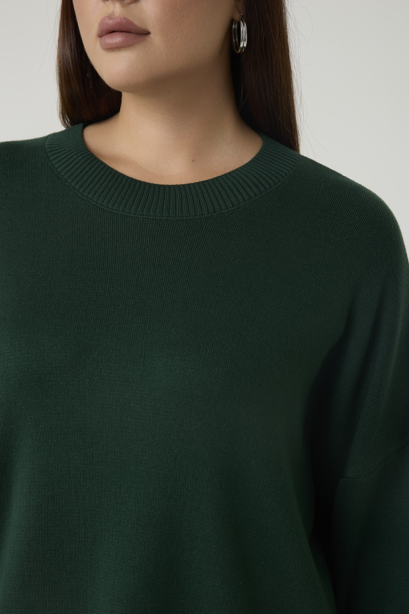 Джемпер вязаный с круглым вырезом 4forms, цвет: изумруд, 000019810 купить онлайн