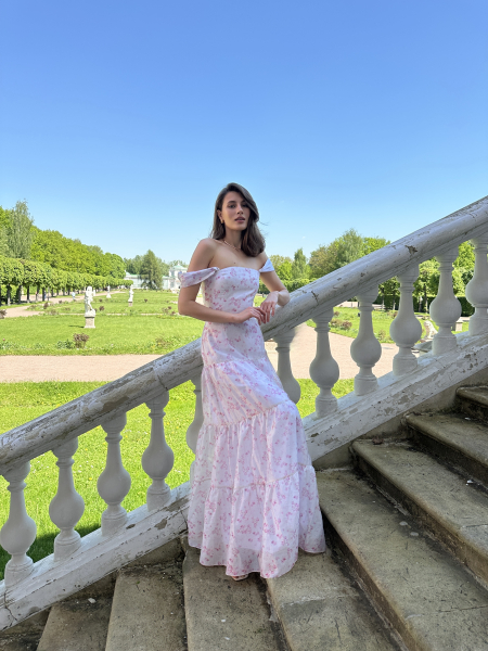 Юбка из тенселя макси VELVET, цвет: розы 00-00004931 |новая коллекция купить онлайн