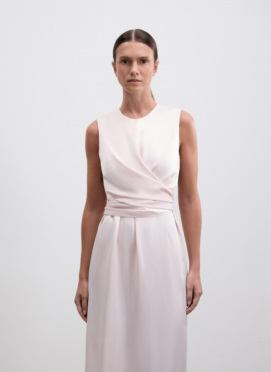 Платье с узлом на талии ALL WE NEED, цвет: розовый,  купить онлайн