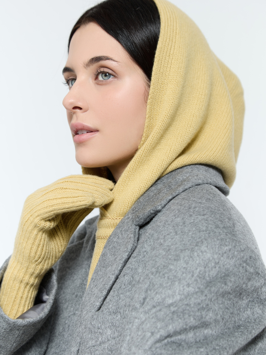 Перчатки в рубчик из объемной шерсти AROUND, цвет: груша 1512_08M07 купить онлайн