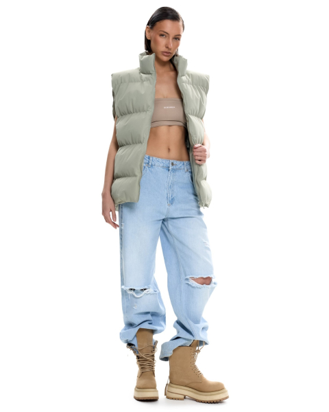 Жилет стеганый Suborbia, цвет: туманно-зеленый, 006274 купить онлайн