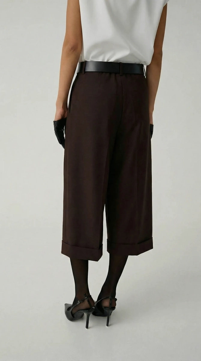 Кюлоты из шерсти Shtripling, цвет: коричневый, SHPNT009BRN купить онлайн