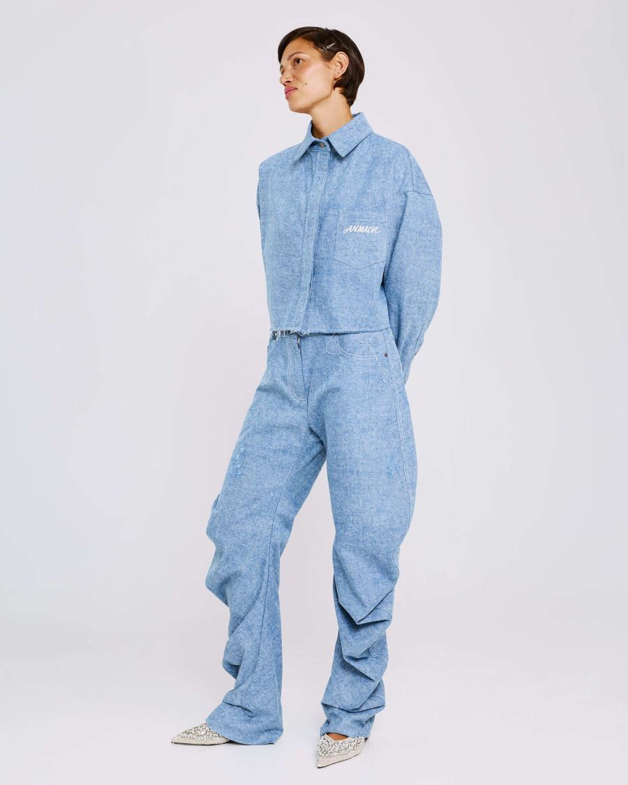 Джинсы О-силуэта Anmuse, цвет: синий, TR26SP309-LBL купить онлайн