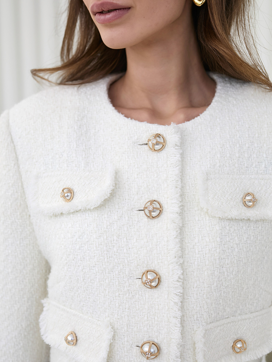 Жакет в стиле Шанель I.B.W., цвет: молочный, № 23.1 купить онлайн