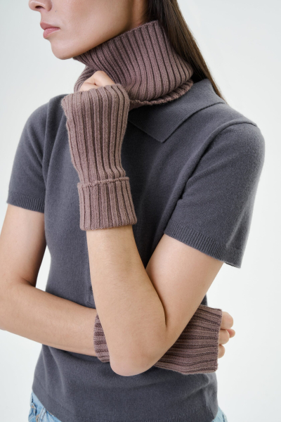 Митенки трикотажные 3D KNIT Mankova, цвет: какао SH006 купить онлайн