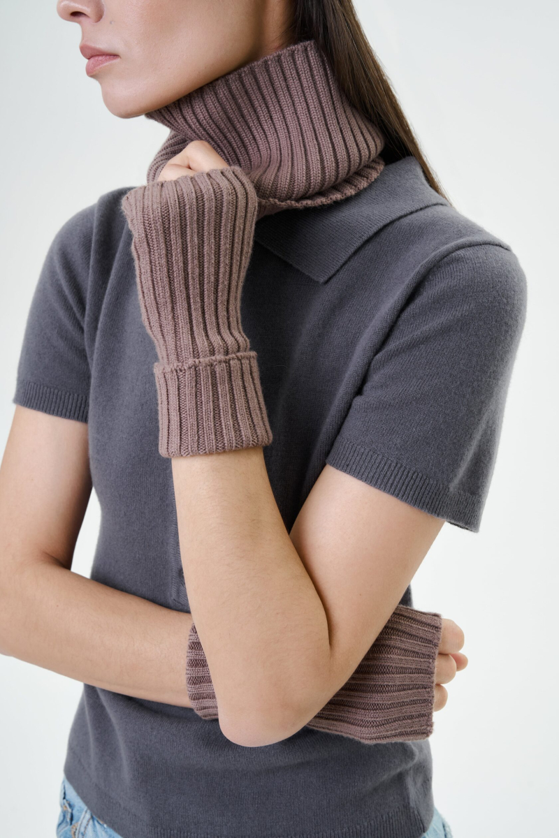 Митенки трикотажные 3D KNIT Mankova, цвет: какао SH006 купить онлайн