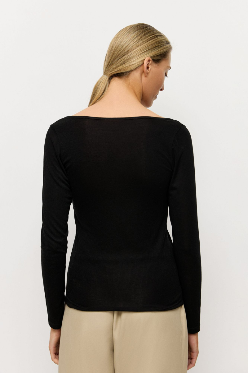 Лонгслив с застежкой на пуговицы AROUND, цвет: Черный, 219_124WT02 купить онлайн