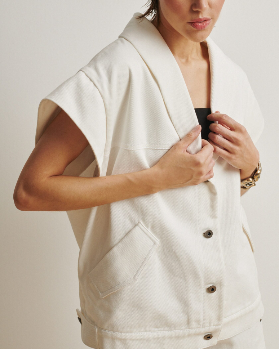 Жакет из денима Anmuse, цвет: белый, JC24S78-WHT купить онлайн