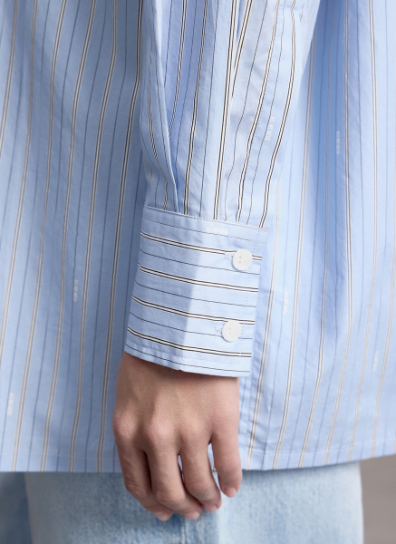 Рубашка из хлопка ALL WE NEED, цвет: голубой, 2603W1336-17 купить онлайн