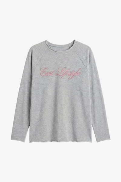 Лонгслив с вышивкой Erist store, цвет: серый, НФ-00003347 купить онлайн