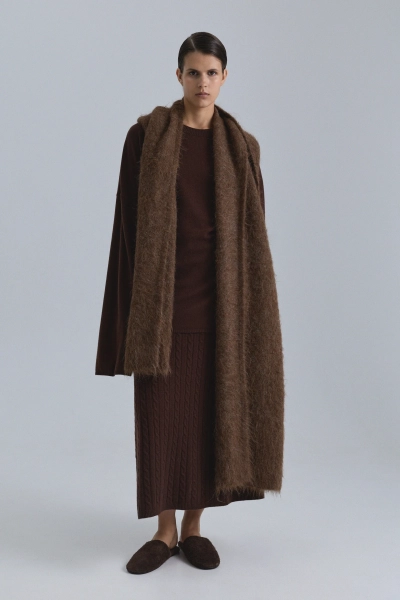 Палантин из альпаки OPORA Mankova, цвет: коричневый FW24/25-09 купить онлайн