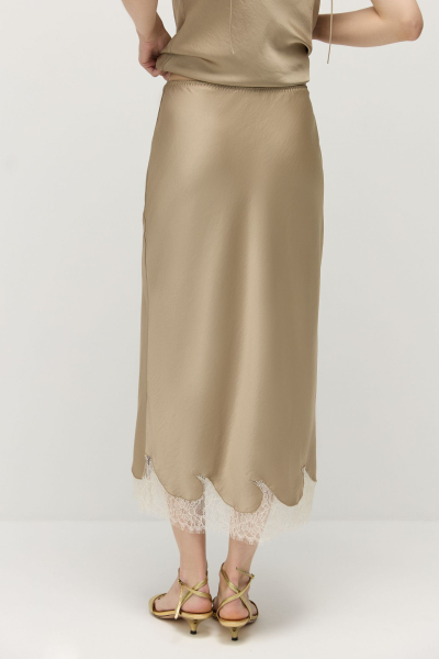 Юбка с кружевом AROUND, цвет: оливковый,  купить онлайн