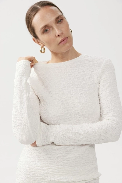 Лонгслив из фактурного хлопка Daisyknit, цвет: белый,  купить онлайн
