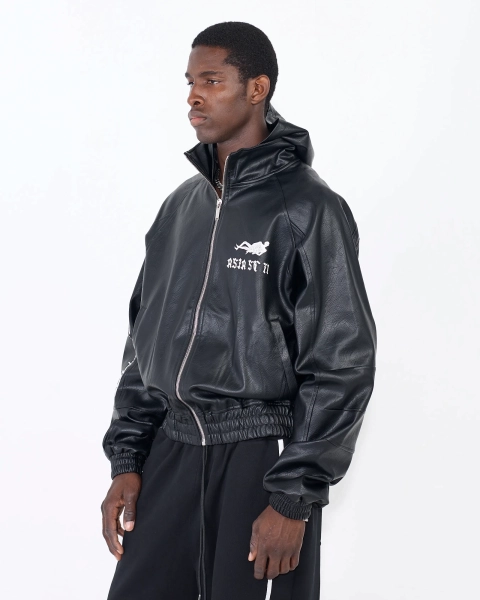 Худи NTI LEATHER ZIP BLACK ASIA ST 71, цвет: Черный, Ast71.NTI-hood-leather-bl купить онлайн