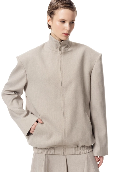 Бомбер из костюмной ткани ASYA SEMYONOVA, цвет: BEIGE,  купить онлайн