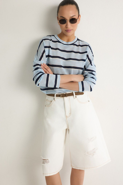 Шорты из 100% хлопка TOPTOP, цвет: белый, TT.039.19079.100 купить онлайн