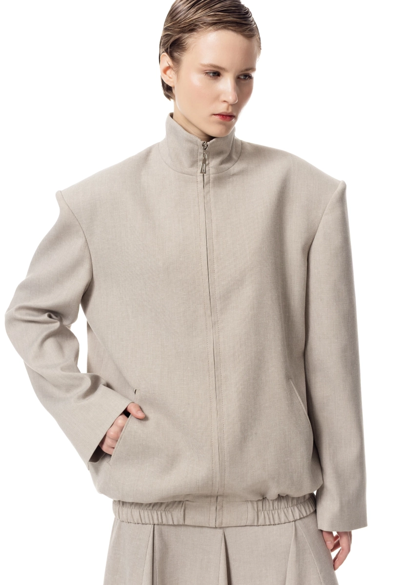 Бомбер из костюмной ткани ASYA SEMYONOVA, цвет: BEIGE,  купить онлайн