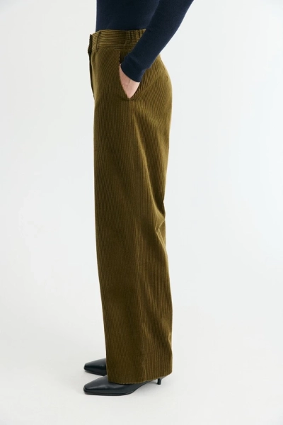 Брюки вельвет с заниженной талией Daisyknit, цвет: хаки, 1944 купить онлайн