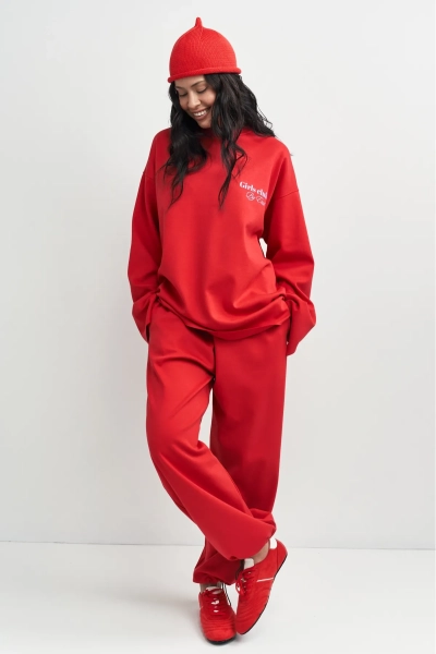 Брюки хлопковые на кулиске Erist store, цвет: красный, НФ-00003390 купить онлайн