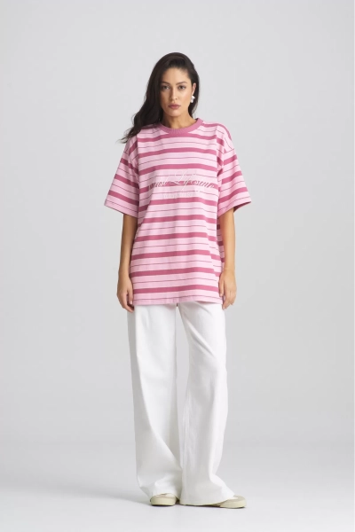 Футболка в полоску YOUNG&RICH Pink