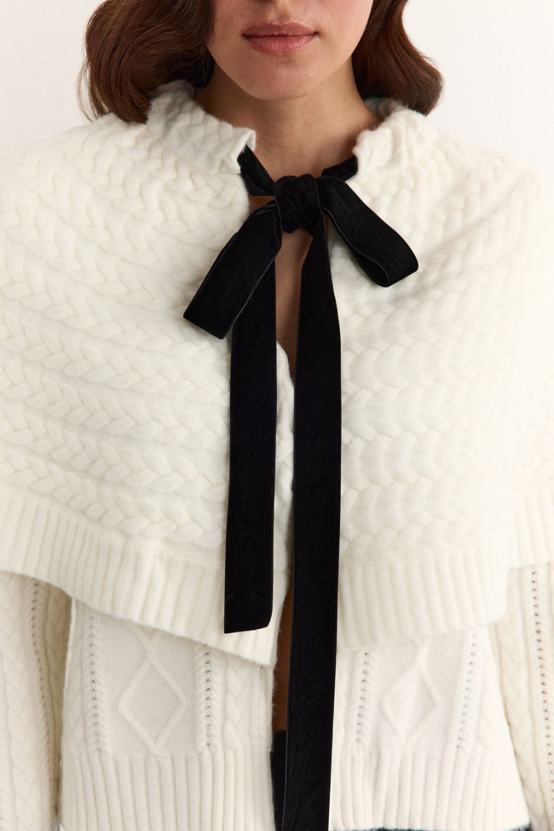 Кардиган с пелериной TOPTOP, цвет: молочный, TT.051.18366.120 купить онлайн