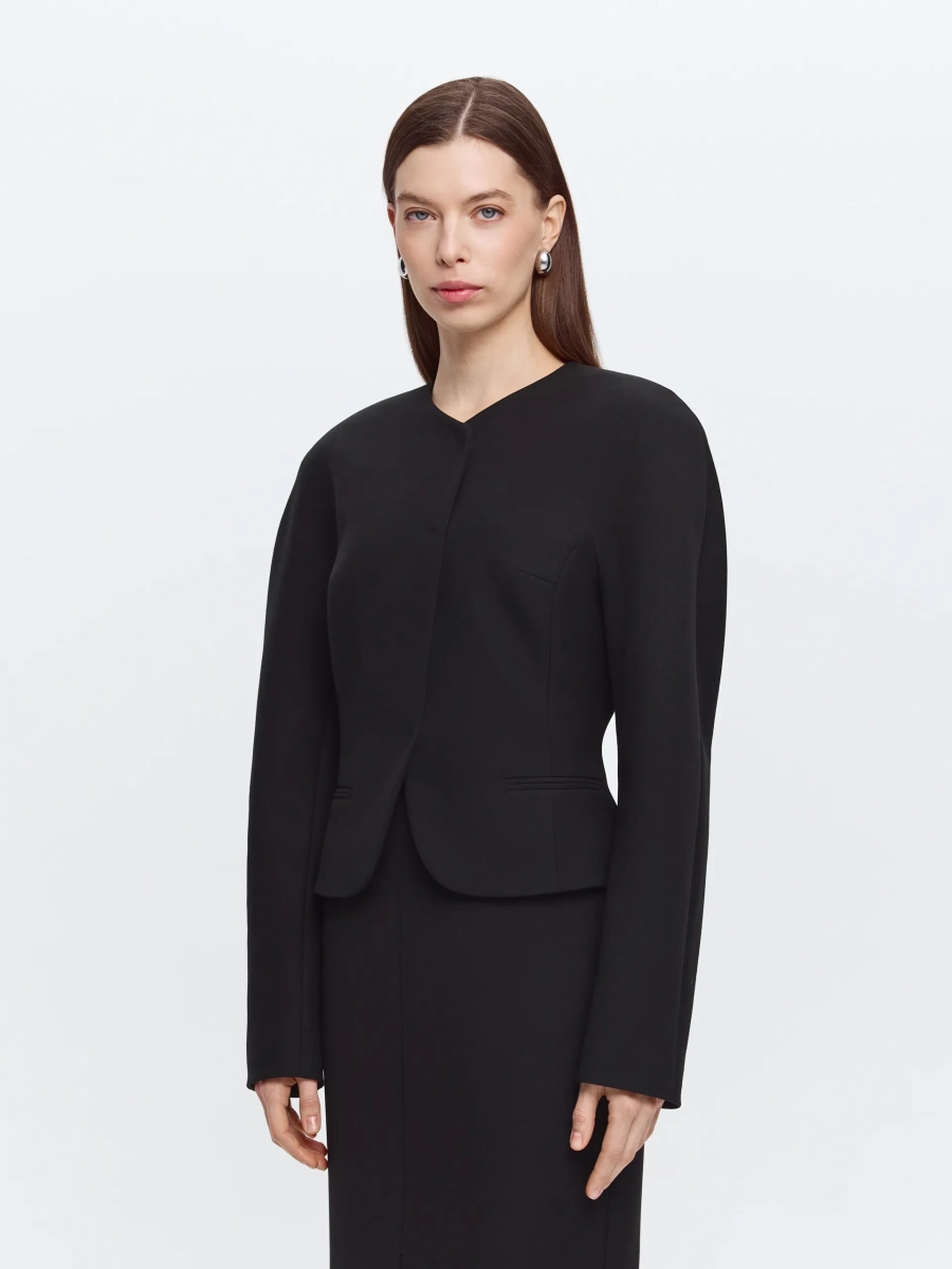 Жакет О-силуэта ANNA PEKUN, цвет: Черный,  купить онлайн