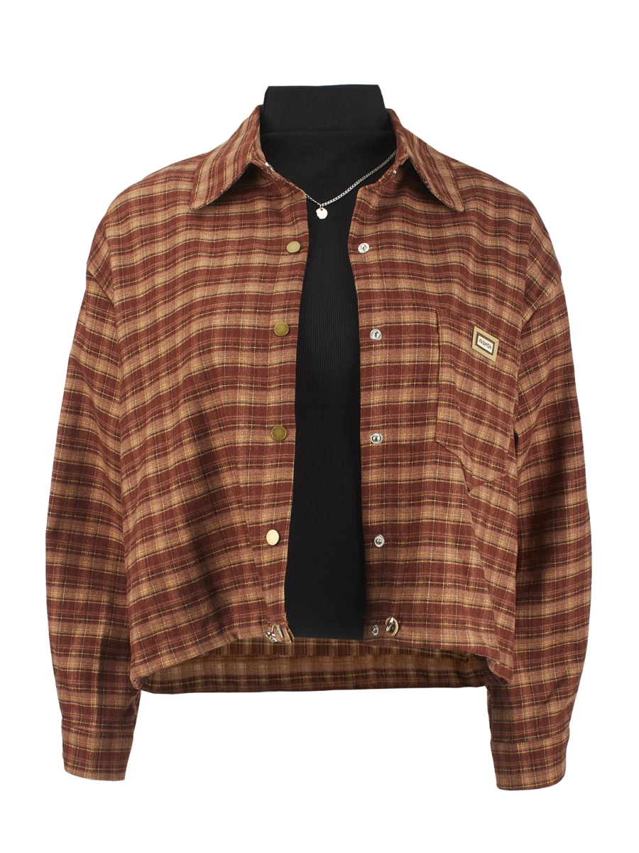 Рубашка в клетку укороченная