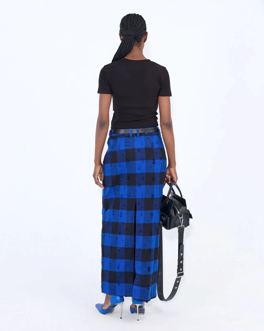 Юбка макси PLAID BLUE ASIA ST 71, цвет: синий, Ast71.skirt-plaid-blue купить онлайн