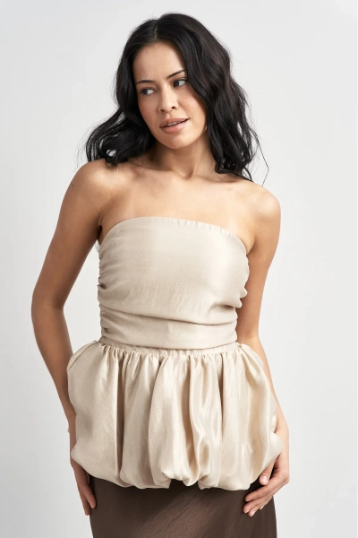 Топ-корсет с баской из органзы Erist store, цвет: золотой, НФ-00003520 купить онлайн