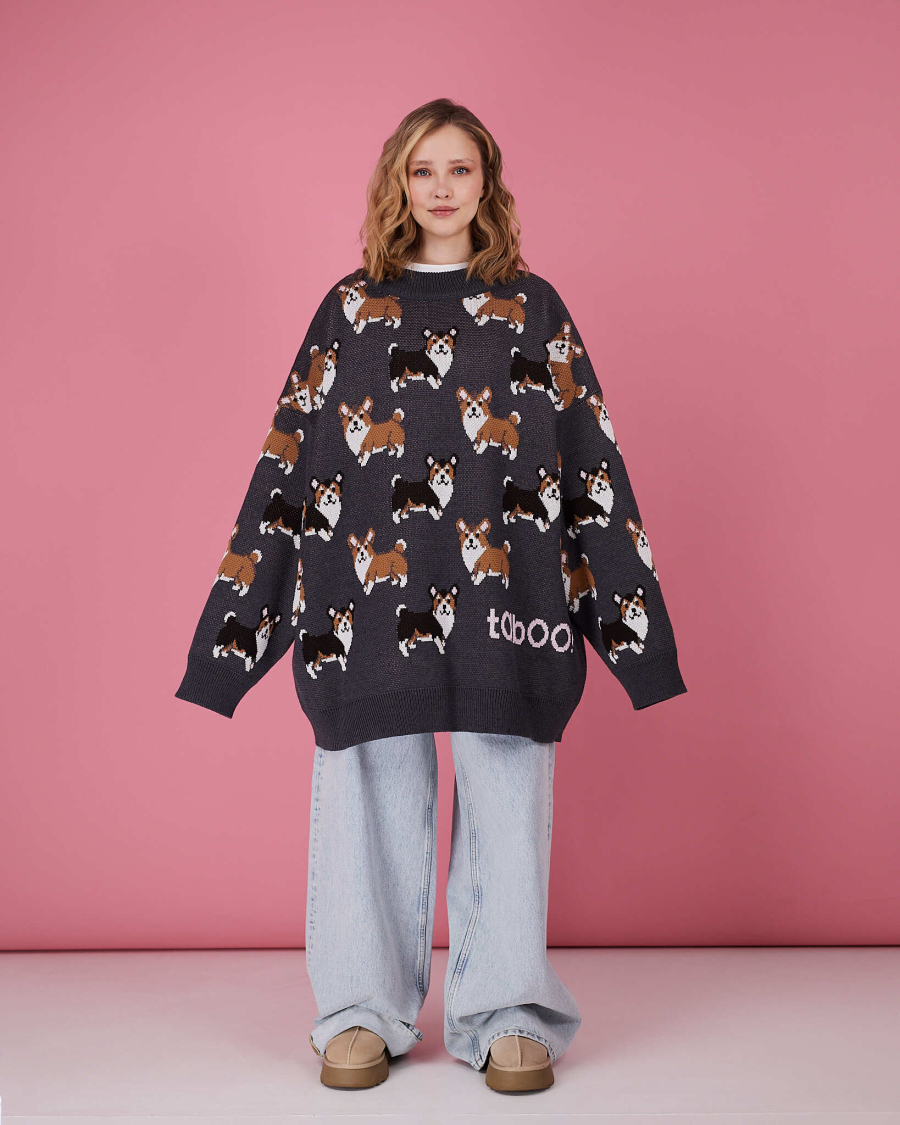 Свитер Фанаты Корги TABOO, цвет: темно-серый, SvDog1 купить онлайн