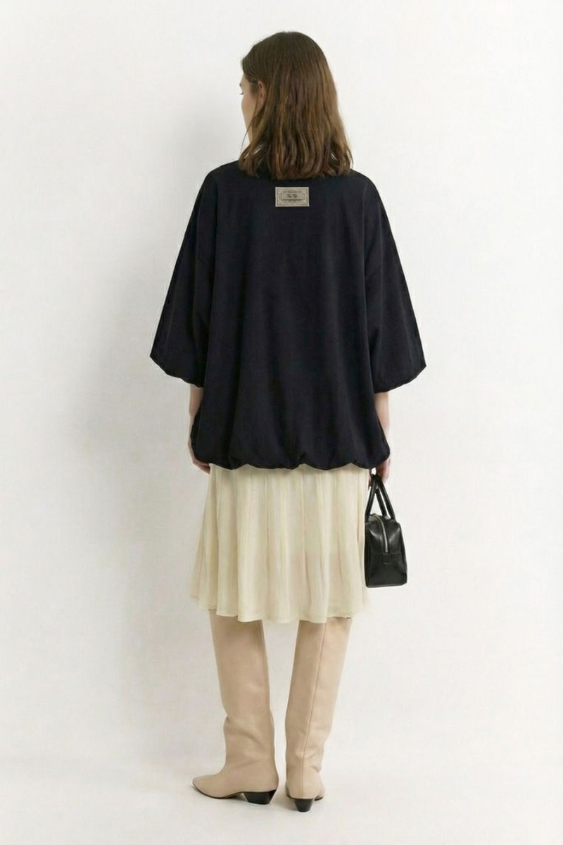 Лонгслив из 100% хлопка TOPTOP, цвет: Черный, TT.025.18861.900 купить онлайн