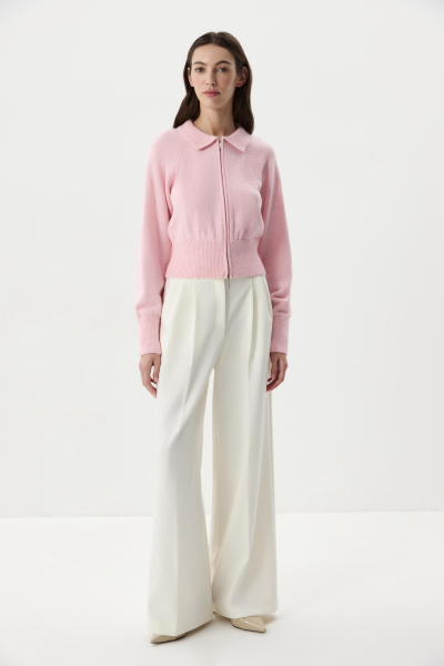 Кардиган на молнии с шерстью альпаки Charmstore, цвет: розовый,  купить онлайн