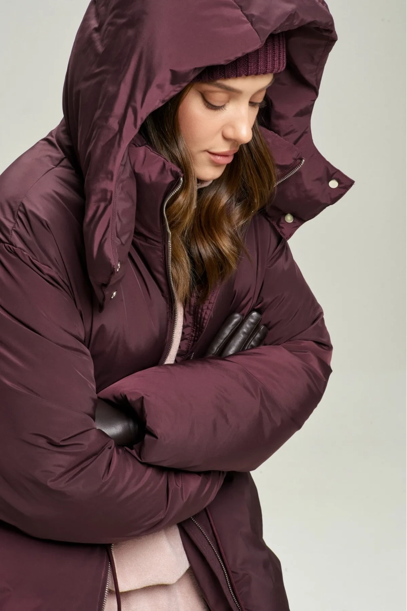 Пуховик на кулиске Plum Erist store, цвет: сливовый, НФ-00002815 купить онлайн