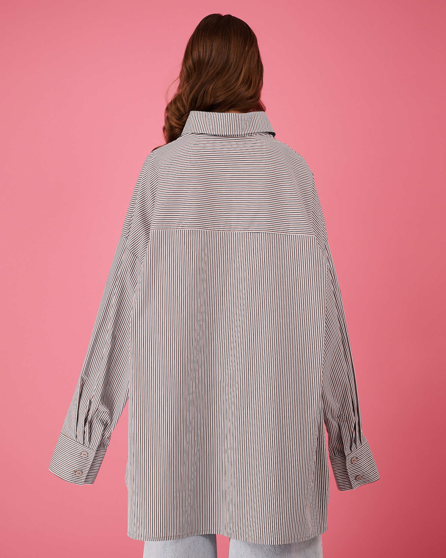 Рубашка макси овер #35 TABOO, цвет: черно-белый, Rub35 купить онлайн