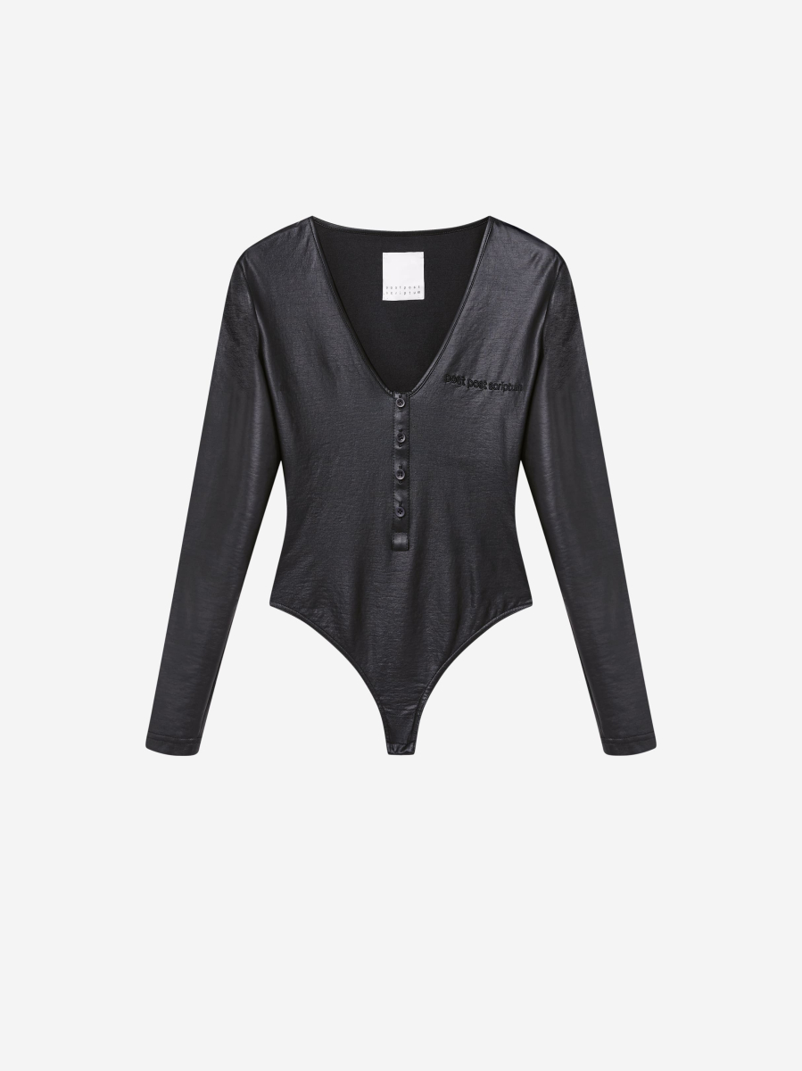Боди из хлопка с длинным рукавом p.p.s., цвет: Черный, P_0836.00.00.BLK купить онлайн