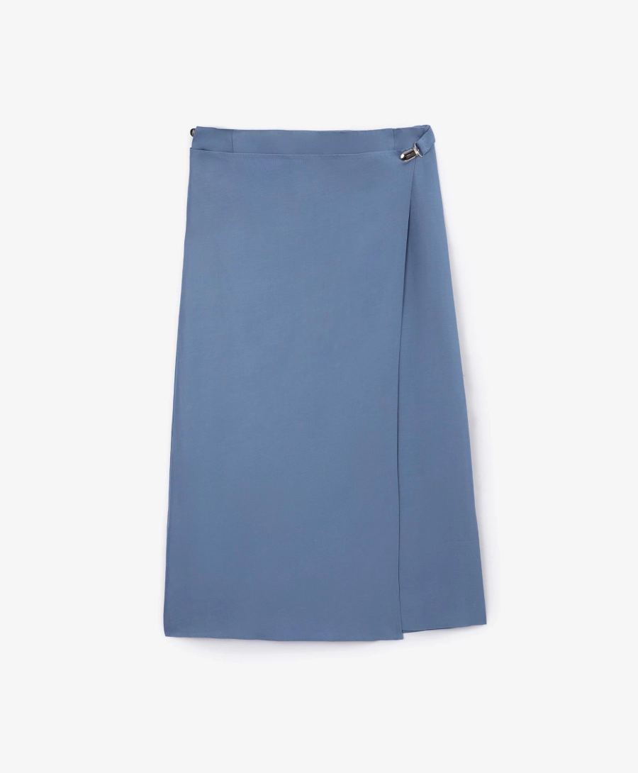 Юбка средней посадки с асимметричным дизайном GLVR, цвет: голубой,  купить онлайн