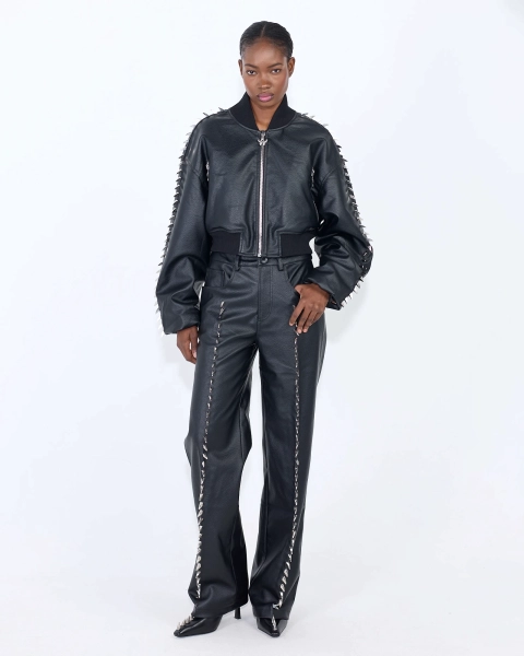 Брюки LEATHER CLAWS BLACK ASIA ST 71, цвет: Черный, Ast71.pants-leather-claws купить онлайн