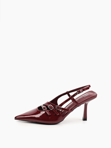 Босоножки слингбэки лакированные