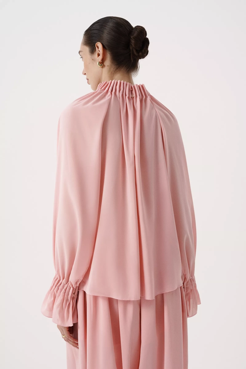 Блуза из шифона Charmstore, цвет: розовый коралл, 102-63361-1009 купить онлайн