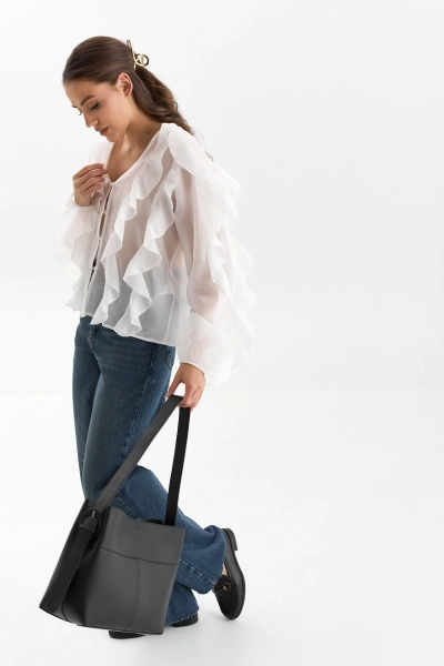 Сумка шоппер из натуральной кожи Ricoco, цвет: Черный bag13/1 купить онлайн