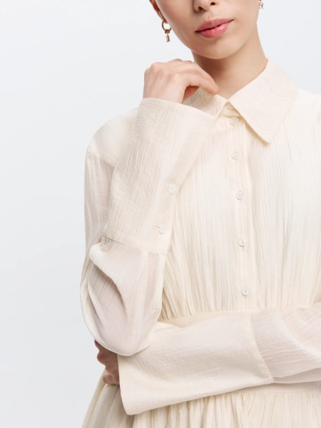 Платье с юбкой-солнцем ANNA PEKUN, цвет: кремовый,  купить онлайн