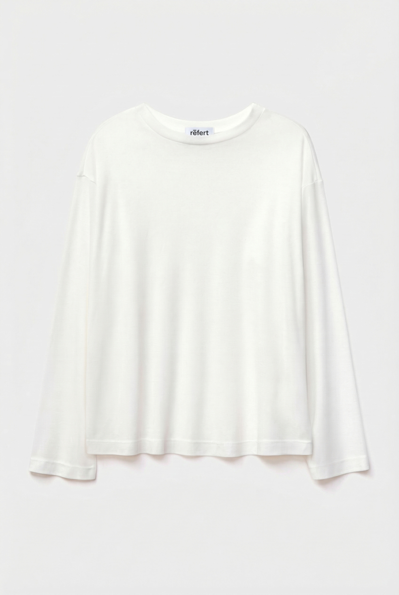 Лонгслив из трикотажа прямого силуэта