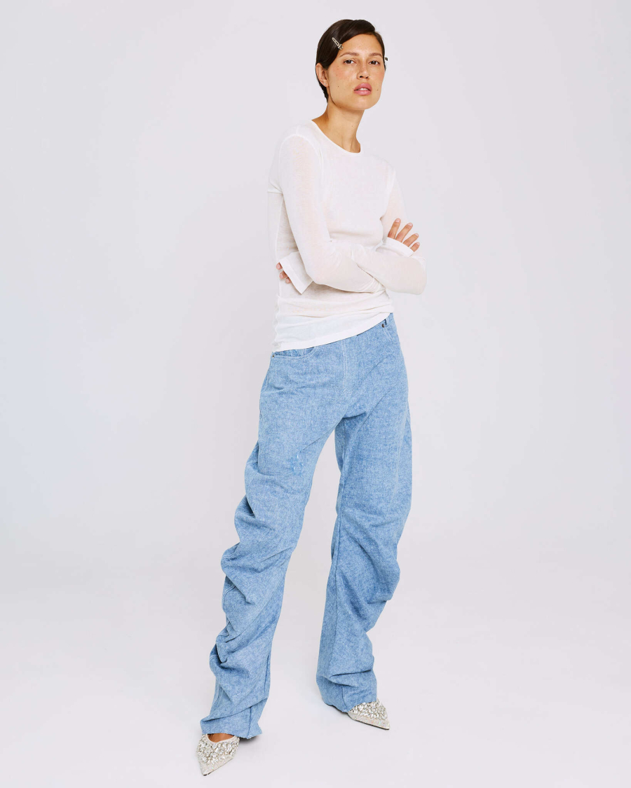 Джинсы О-силуэта Anmuse, цвет: синий, TR26SP309-LBL купить онлайн