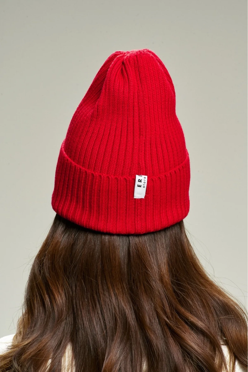 Шапка Бини Merino Erist store, цвет: красный НФ-00000531 купить онлайн